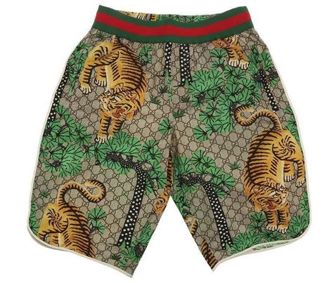 gucci striped tiger shorts|Gucci tiger for sale.